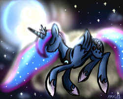 Size: 1280x1024 | Tagged: safe, artist:maximkischine59, princess luna, g4, female, sleeping, solo