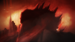 Size: 1920x1080 | Tagged: safe, artist:skybrush-viffex, oc, oc:skybrush, kaiju, crossover, godzilla, godzilla (series), godzilla 2014