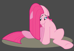 Size: 900x622 | Tagged: safe, artist:rannva, pinkie pie, g4, cute, cuteamena, female, pinkamena diane pie, sad, solo, underhoof