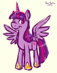Size: 500x644 | Tagged: safe, artist:kounyoukai, twilight sparkle, alicorn, pony, g4, female, mare, solo, twilight sparkle (alicorn)