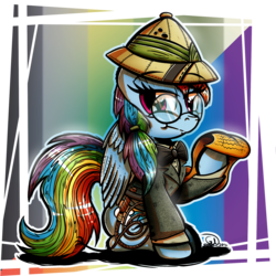 Size: 1850x1850 | Tagged: safe, artist:gray--day, rainbow dash, g4, cosplay, female, glasses, solo