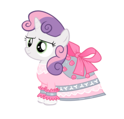 Size: 654x630 | Tagged: safe, artist:zoevulpez, sweetie belle, pony, for whom the sweetie belle toils, g4, clothes, dress, female, simple background, solo, svg, transparent background, vector