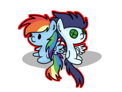 Size: 1024x768 | Tagged: safe, rainbow dash, soarin', g4, female, male, plushie, ship:soarindash, shipping, straight