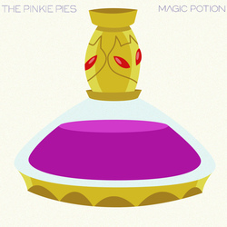 Size: 1000x1000 | Tagged: safe, artist:alozec, album cover, band, cd cover, flashback potion, flask, magic, magic potion, magic potion (album), music, parody, ponified, ponified album cover, potion, text, the black keys, the pinkie pies