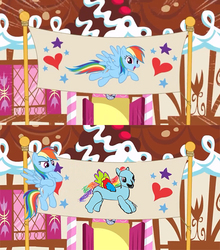 Size: 500x568 | Tagged: safe, edit, edited screencap, screencap, rainbow dash, g4, pinkie pride, rainbow power, sugarcube corner