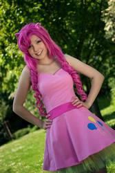 Size: 640x960 | Tagged: safe, artist:lie-chee, pinkie pie, human, g4, clothes, cosplay, cutie mark on clothes, irl, irl human, photo, solo