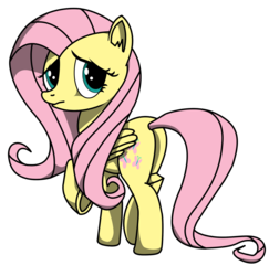 Size: 2036x2097 | Tagged: safe, artist:koshakevich, fluttershy, g4, female, high res, simple background, solo, transparent background, vector