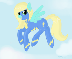 Size: 2420x1986 | Tagged: safe, artist:tayykitsune, oc, oc only, flying, solo, wonderbolts uniform