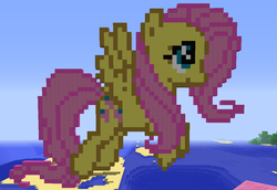 Size: 1045x720 | Tagged: safe, artist:tayykitsune, fluttershy, g4, female, minecraft, minecraft pixel art, pixel art, solo