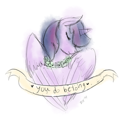 Size: 1056x1028 | Tagged: safe, artist:bee, twilight sparkle, alicorn, pony, g4, female, mare, mouthpiece, old banner, positive ponies, solo, twilight sparkle (alicorn)