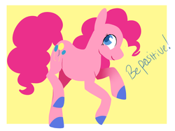 Size: 1024x768 | Tagged: safe, artist:titan-shifting, pinkie pie, g4, female, hooves, mouthpiece, positive ponies, solo