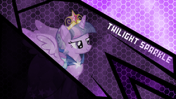 Size: 1920x1080 | Tagged: safe, artist:helsoul3, artist:theshadowstone, twilight sparkle, alicorn, pony, g4, crown, crystallized, female, mare, solo, twilight sparkle (alicorn), vector, wallpaper