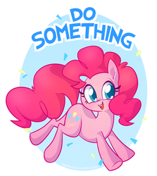 Size: 600x673 | Tagged: dead source, safe, artist:egophiliac, edit, pinkie pie, earth pony, pony, g4, advice, female, motivational, mouthpiece, smiling, solo