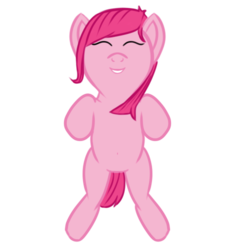 Size: 500x500 | Tagged: safe, artist:karmadash, pinkie pie, earth pony, pony, g4, baby, baby pony, belly button, bellyrubs, female, solo