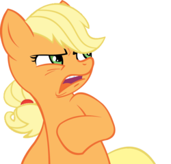 Size: 850x813 | Tagged: safe, applejack, g4, blonde, ew gay, female, hatless, missing accessory, simple background, solo, transparent background