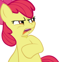 Size: 850x892 | Tagged: safe, apple bloom, g4, disgusted, ew gay, female, frown, glare, meme, open mouth, simple background, solo, transparent background, vector