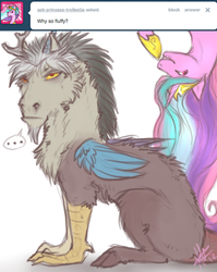 Size: 524x658 | Tagged: safe, discord, princess celestia, ask lord discord, g4, ask, tumblr