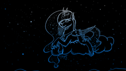 Size: 1280x720 | Tagged: safe, artist:midnightsix3, princess luna, lunadoodle, g4, cloud, female, night, solo