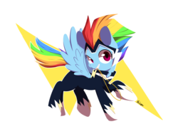 Size: 2000x1500 | Tagged: safe, artist:sion, rainbow dash, zapp, pegasus, pony, g4, female, power ponies, simple background, solo, transparent background