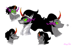 Size: 470x300 | Tagged: safe, artist:amazingfl4sh, king sombra, g4, curved horn, dark magic, expressions, horn, magic, male, solo, sombra eyes