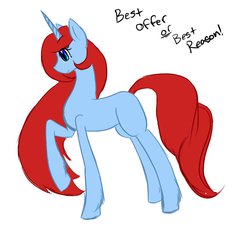 Size: 894x894 | Tagged: safe, artist:angelofdeath234, oc, oc only, unnamed oc, pony, unicorn, adoptable, blank flank, solo