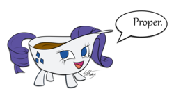 Size: 1920x1080 | Tagged: safe, artist:ethaes, rarity, g4, :d, bowl, female, gravy, gravy boat, looking at you, open mouth, smiling, solo, voice actor joke, wat