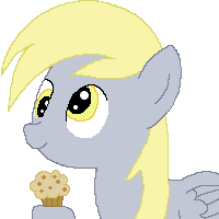 Size: 200x200 | Tagged: safe, artist:tomdantherock, derpy hooves, pegasus, pony, g4, animated, deal with it, female, mare, muffin, solo, sunglasses