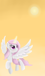 Size: 3000x5001 | Tagged: safe, artist:kaleysia, princess celestia, g4, female, magic, pink-mane celestia, solo, sun, younger