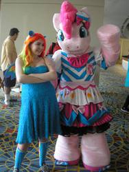 Size: 720x960 | Tagged: safe, artist:lightheart creations, artist:lochlan o'neil, pinkie pie, rainbow dash, human, g4, cosplay, fursuit, gala, irl, irl human, photo, rainbow power