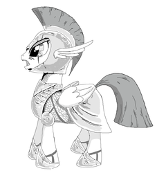 Size: 1320x1452 | Tagged: safe, artist:php104, pegasus, pony, lineart, monochrome, soldier pony, solo