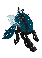 Size: 1024x1408 | Tagged: dead source, safe, artist:winterdominus, queen chrysalis, changeling, changeling queen, g4, female, grin, solo