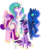 Size: 1024x1234 | Tagged: dead source, safe, artist:arcadianphoenix, princess cadance, princess celestia, princess luna, twilight sparkle, alicorn, pony, g4, alicorn tetrarchy, chibi, female, mare, simple background, transparent background, twilight sparkle (alicorn)