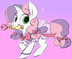 Size: 533x440 | Tagged: safe, artist:arcum42, artist:php27, sweetie belle, pony, g4, bracelet, colored, female, magical girl, ribbon, scepter, solo