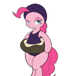 Size: 2400x2400 | Tagged: safe, artist:vulapa, pinkie pie, earth pony, pony, g4, bedroom eyes, bipedal, clothes, female, floaty, hat, high res, inner tube, one-piece swimsuit, solo, swimming cap, swimsuit