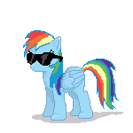 Size: 150x150 | Tagged: safe, artist:tomdantherock, rainbow dash, g4, animated, female, floppy ears, pawing the ground, solo, sunglasses