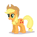 Size: 150x150 | Tagged: safe, artist:tomdantherock, applejack, g4, animated, ear flick, female, grin, pawing the ground, smiling, solo