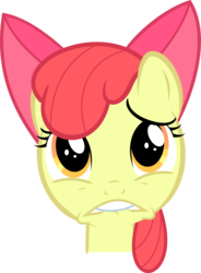 Size: 6000x8149 | Tagged: safe, artist:sir-teutonic-knight, apple bloom, g4, absurd resolution, faic, female, lip bite, nervous, simple background, solo, transparent background, vector, worried