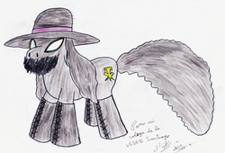 Size: 1600x1088 | Tagged: safe, artist:otakon, pony, ponified, solo, traditional art, undertaker, wwe