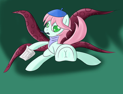 Size: 1280x973 | Tagged: safe, artist:little ban, oc, oc only, oc:congee, hooves, solo, tentacles