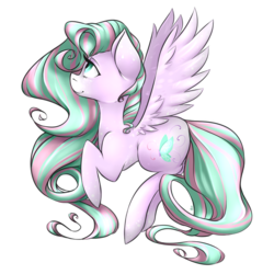 Size: 1024x1024 | Tagged: safe, artist:grandifloru, oc, oc only, oc:fairyweather, pegasus, pony, simple background, solo, transparent background