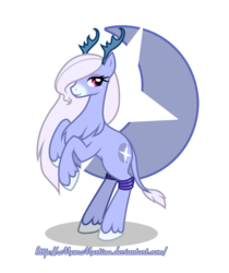 Size: 820x974 | Tagged: safe, artist:churobu, oc, oc only, oc:moon sparkle, original species, unideer, moon, solo, tall, unshorn fetlocks