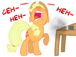 Size: 2048x1536 | Tagged: safe, artist:proponypal, applejack, earth pony, pony, g4, female, fetish, mare, nose in the air, nostril flare, nostrils, pepper, pre sneeze, red nosed, simple background, sneezing, sneezing fetish, solo, transparent background
