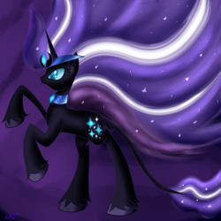 Size: 4000x4000 | Tagged: safe, artist:novaspark, nightmare rarity, classical unicorn, g4, female, horn, leonine tail, solo