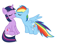 Size: 826x712 | Tagged: safe, artist:mlpmare-to-mare, rainbow dash, twilight sparkle, pegasus, pony, unicorn, g4, base used, duo, female, kiss on the lips, kissing, lesbian, mare, ship:twidash, shipping, simple background, transparent background, unicorn twilight