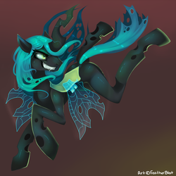 Size: 1500x1500 | Tagged: safe, artist:featherblot, queen chrysalis, changeling, changeling queen, g4, female, solo