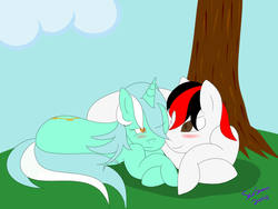 Size: 1600x1200 | Tagged: safe, artist:lazysstorm, lyra heartstrings, oc, g4, canon x oc, duo, female, male, shipping, straight