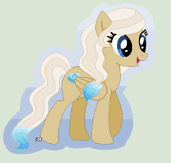 Size: 466x444 | Tagged: safe, artist:princess-madeleine, oc, oc only, oc:bluebell breeze, pegasus, pony, cute, cutie mark, female, mare, ms paint, open mouth, smiling, solo