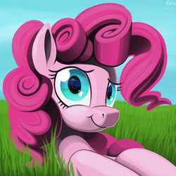 Size: 2000x2000 | Tagged: safe, artist:dimfann, pinkie pie, g4, female, high res, portrait, solo