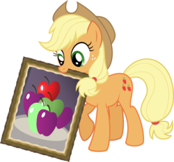 Size: 8000x7453 | Tagged: safe, artist:rainbownspeedash, applejack, earth pony, pony, g4, .ai available, absurd resolution, art, female, painting, simple background, solo, that pony sure does love apples, transparent background, vector