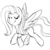 Size: 900x900 | Tagged: safe, artist:pegacornss, fluttershy, g4, female, monochrome, smiling, solo